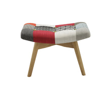 Load image into Gallery viewer, Patchwork Chair &amp; Footstool - Multi Coloured
