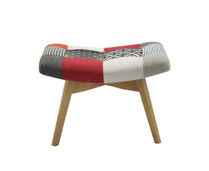 Patchwork Chair & Footstool - Multi Coloured