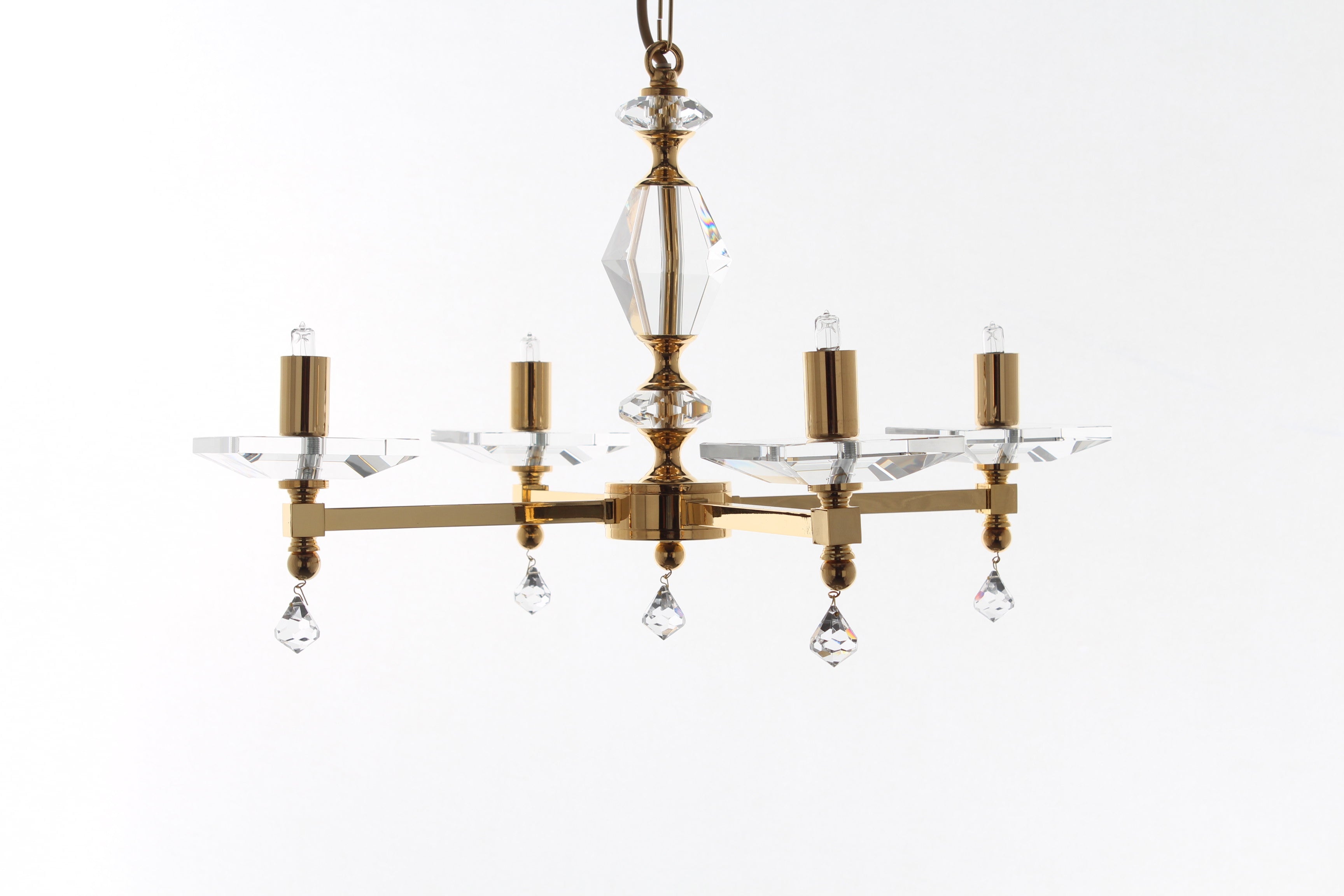 Darwin 4 Arm Optic Glass Chandelier Small/Large