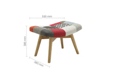 Load image into Gallery viewer, Patchwork Chair &amp; Footstool - Multi Coloured
