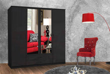 Load image into Gallery viewer, London Wardrobe 171cm Wide - Available in Black, White or Oak
