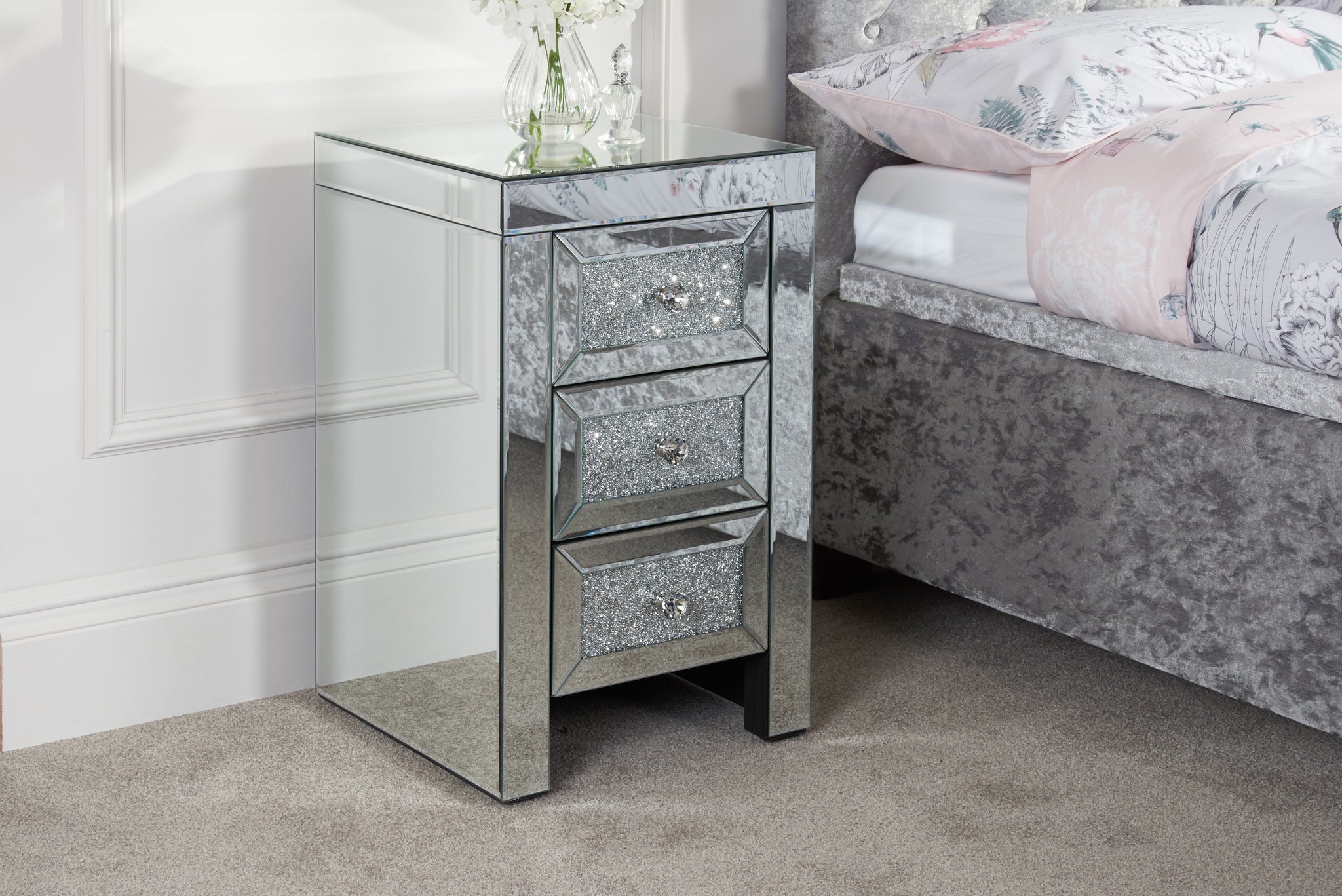 Beatrice Bedside Table 2 or 3 Drawers Available Furniture