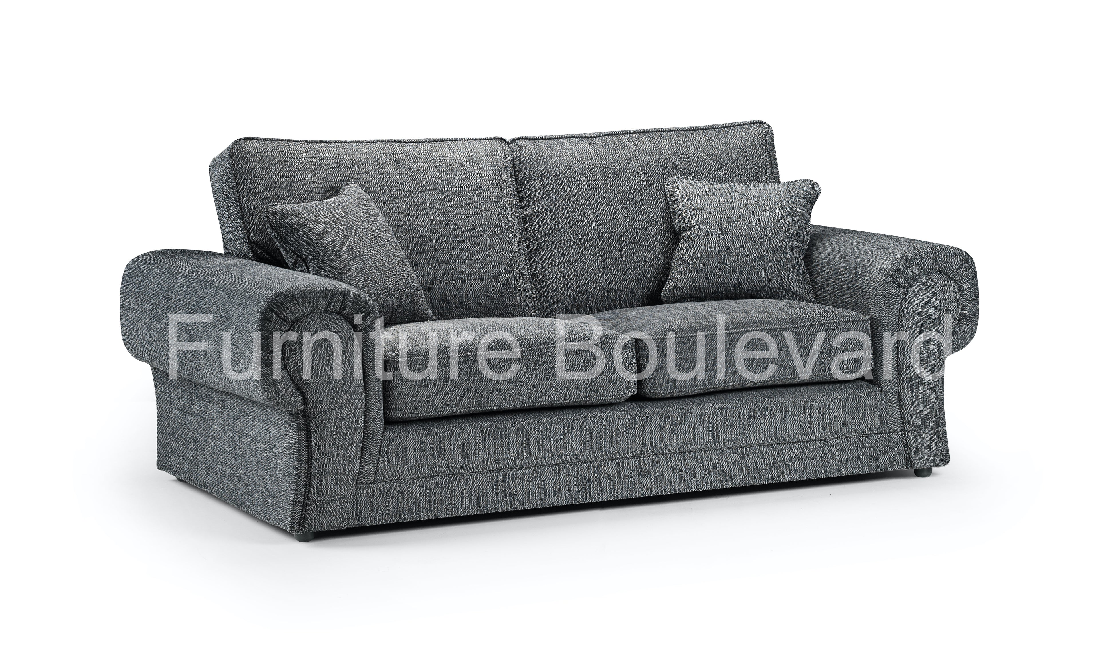 Ruby Grey Fabric Corner Sofa/3+2 Sofa/Armchair/Stool