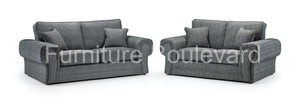 Ruby Grey Fabric Corner Sofa/3+2 Sofa/Armchair/Stool