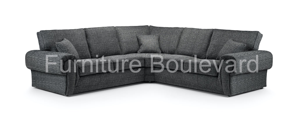 Ruby Grey Fabric Corner Sofa/3+2 Sofa/Armchair/Stool