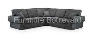 Ruby Grey Fabric Corner Sofa/3+2 Sofa/Armchair/Stool