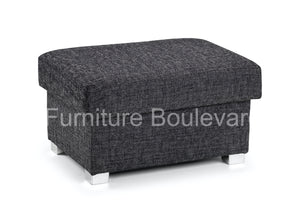 Ruby Grey Fabric Corner Sofa/3+2 Sofa/Armchair/Stool