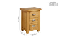 Load image into Gallery viewer, Santana Small/Large 3 Drawers Bedside Table
