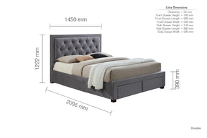 Lynn Fabric Storage Bed