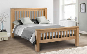 Amsterdam Oak Bed - High Foot End & Low Foot