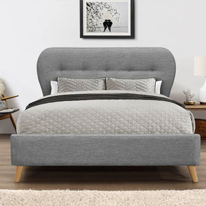 Ashley Fabric Grey Bed - Kingsize & Double