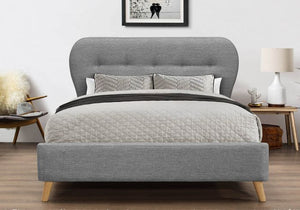 Ashley Fabric Grey Bed - Kingsize & Double