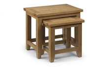 Load image into Gallery viewer, Astoria Oak Nest of 2 Tables - 38cm D x 56cm W x 50cm H
