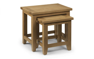 Astoria Oak Nest of 2 Tables - 38cm D x 56cm W x 50cm H