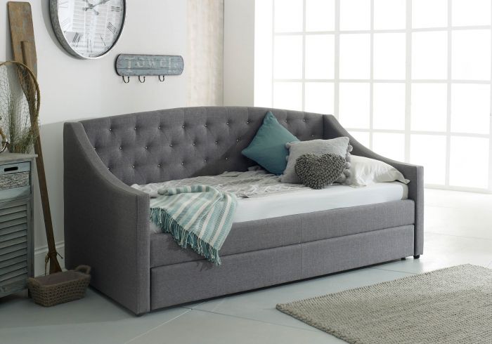 Aurora Fabric Daybed With Trundle - Available in Grey