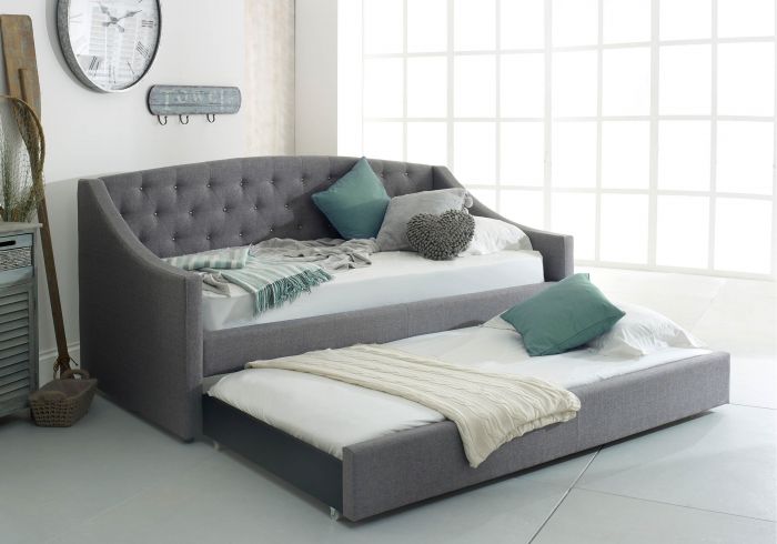 Aurora Fabric Daybed With Trundle - Available in Grey