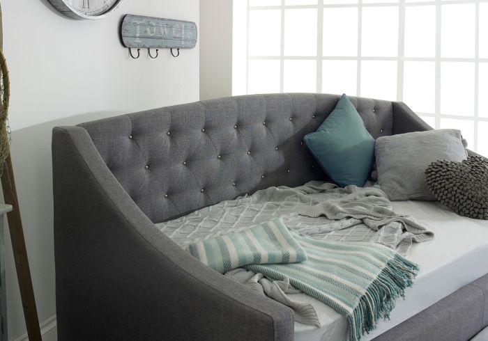 Aurora Fabric Daybed With Trundle - Available in Grey