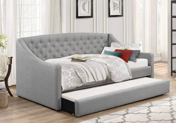Aurora Fabric Daybed With Trundle - Available in Grey