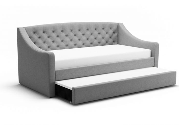 Aurora Fabric Daybed With Trundle - Available in Grey