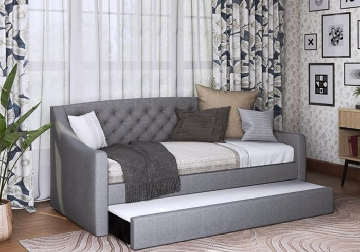 Aurora Fabric Daybed With Trundle - Available in Grey