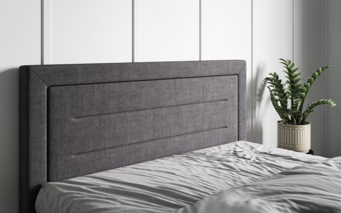 Laura Grey Linen Fabric Drawer Bed - Available in Double or KingSize