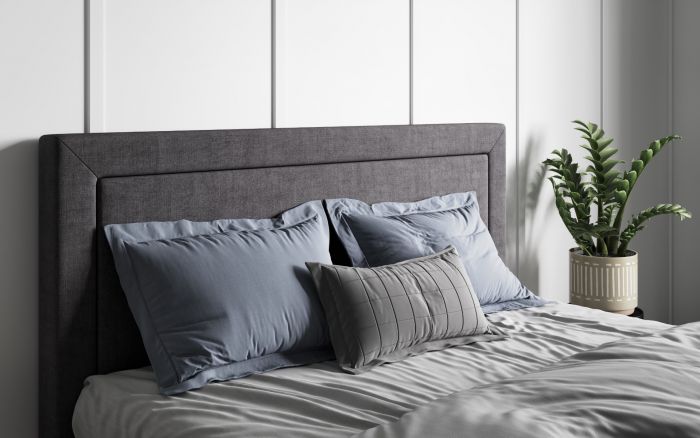 Laura Grey Linen Fabric Drawer Bed - Available in Double or KingSize
