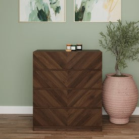 Catania 4 Drawer Chest - Available in Euro Oak or Royal Walnut