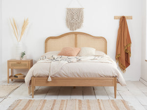 Leonie Brown Rattan Bed - Available in Doulbe, KingSize and SuperKing