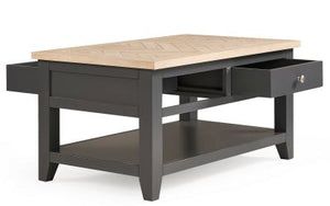 Bordeaux Dark Grey Coffee Table - 60cm D x 100cm W x 50cm H