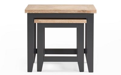 Bordeaux Dark Grey Nest of Tables - 38cm D x 56cm W x 50cm H