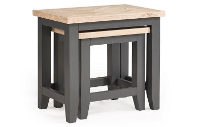 Bordeaux Dark Grey Nest of Tables - 38cm D x 56cm W x 50cm H