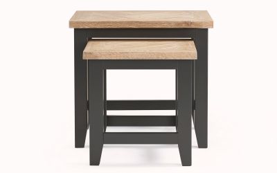 Bordeaux Dark Grey Nest of Tables - 38cm D x 56cm W x 50cm H