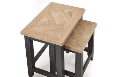 Bordeaux Dark Grey Nest of Tables - 38cm D x 56cm W x 50cm H