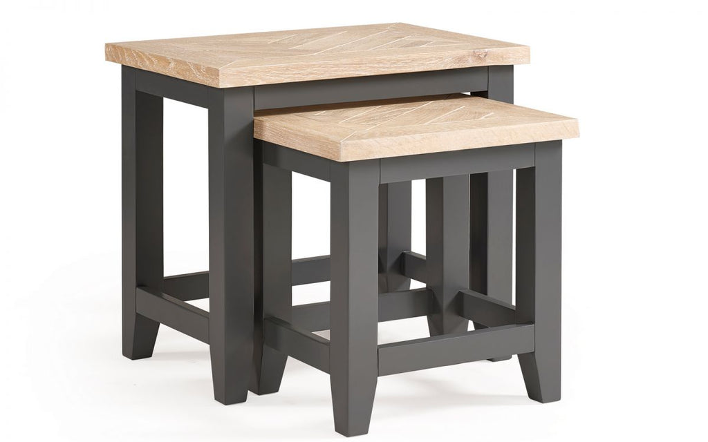Bordeaux Dark Grey Nest of Tables - 38cm D x 56cm W x 50cm H