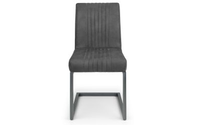 Brooklyn Dining Chair - Available in Brown Faux Leather & Square gunmetal or Charcoal Grey