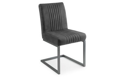 Brooklyn Dining Chair - Available in Brown Faux Leather & Square gunmetal or Charcoal Grey