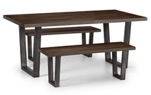 Load image into Gallery viewer, Brooklyn Bench With V legs - Dark Oak/Light Oak
