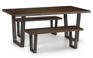 Brooklyn Bench With V legs - Dark Oak/Light Oak