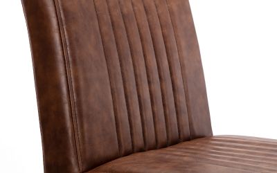 Brooklyn Dining Chair - Available in Brown Faux Leather & Square gunmetal or Charcoal Grey