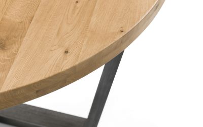 Brooklyn Round Table - Dark Oak or Light Oak - 120cm D x 120cm W x 76cm H