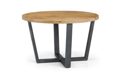 Brooklyn Round Table - Dark Oak or Light Oak - 120cm D x 120cm W x 76cm H