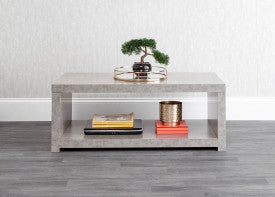 Bloc Coffee Table With Shelf - Concrete