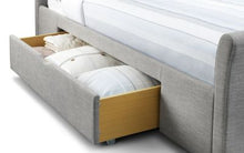 Load image into Gallery viewer, Capri Fabric Bed with 2 Drawers - Dark Grey Velvet or Light Grey Velvet
