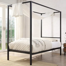 Load image into Gallery viewer, Chalfont Four Poster Metal Bed Frame - White or Black -Available in Single, Small Double, Double &amp; KingSize
