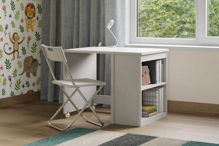 Charles Pull Out Desk - White or Grey