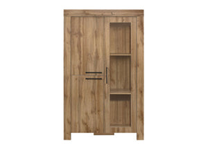 Compton Display Cabinet - Oak Brown