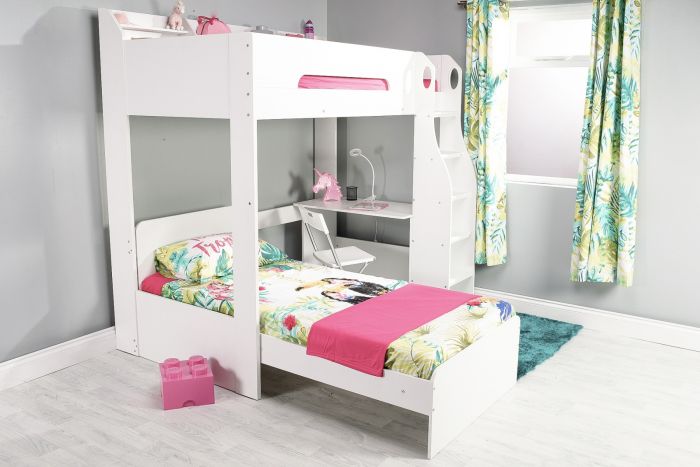 Cosmic High Sleeper Bed With Futon - White