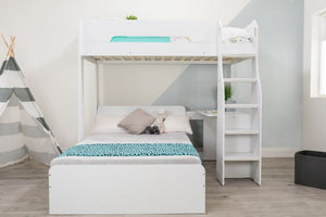 Cosmic L-Shaped Triple Bunk Bed - White