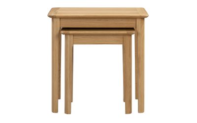 Cotswold Oak Nest of 2 Tables - 34cm D x 49cm W x 49cm H