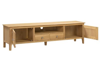 Cotswold Oak TV Unit/Media Unit - 38cm D x 180cm W x 48cm H